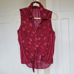 SHEIN Women Sleeveless Burgundy Blouse. Size S